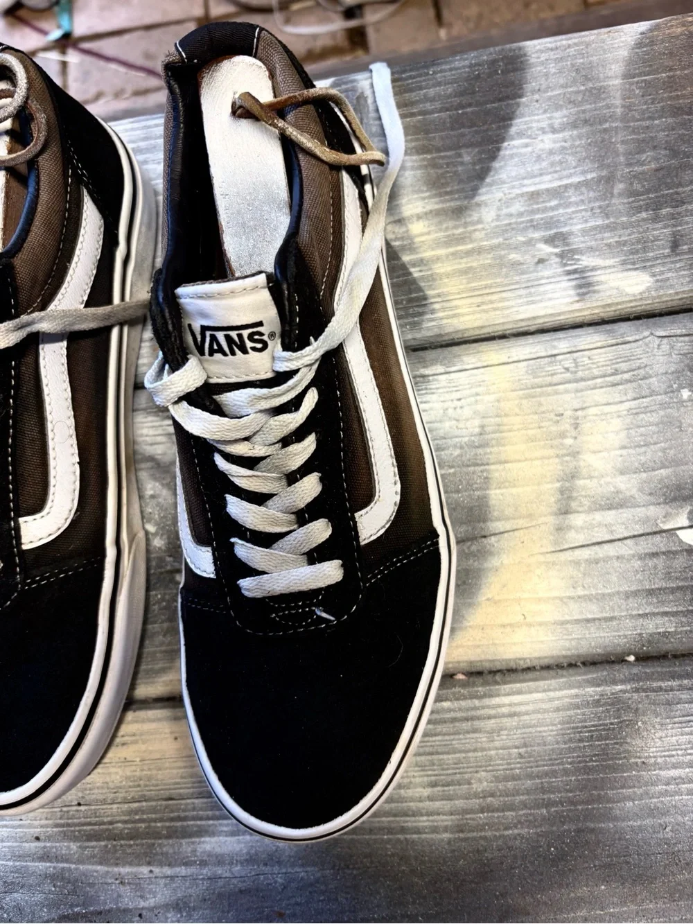 Vans Black and White Low-Top Skate Sneakers